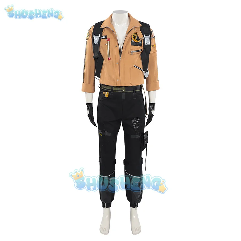 Disfraz de Cosplay de Love and Deepspace Caleb, chaqueta voladora marrón, uniformes supersónicos, fiesta de Halloween para mujeres y hombres, accesorios de atuendo