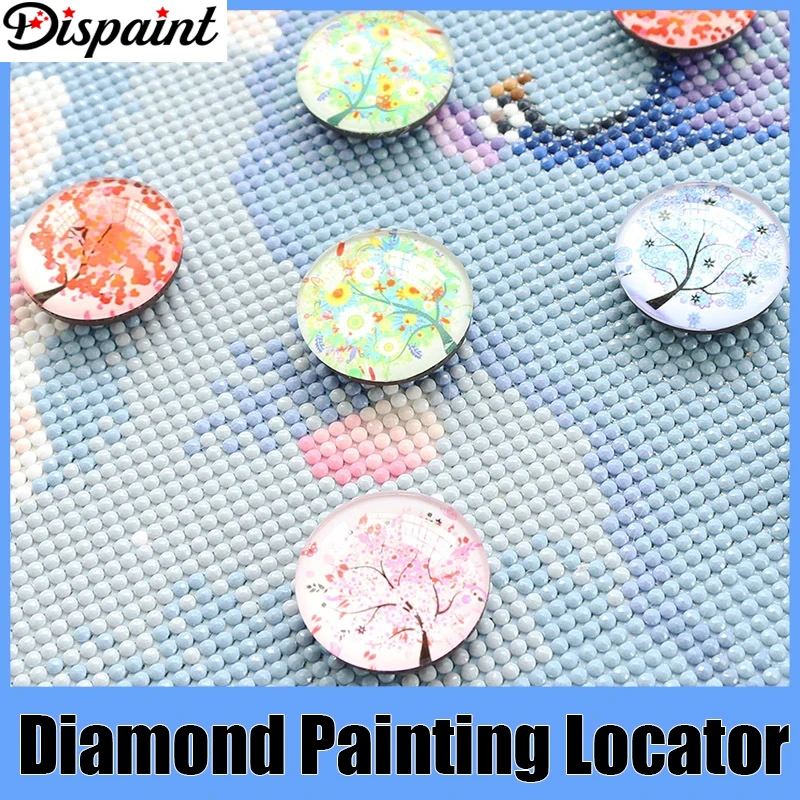 Dispaint 1pcs Random Color 5D Diamond Painting Four Seasons Locator Magnet Holder Accessories Cover DIY Art Embroidery Fixer