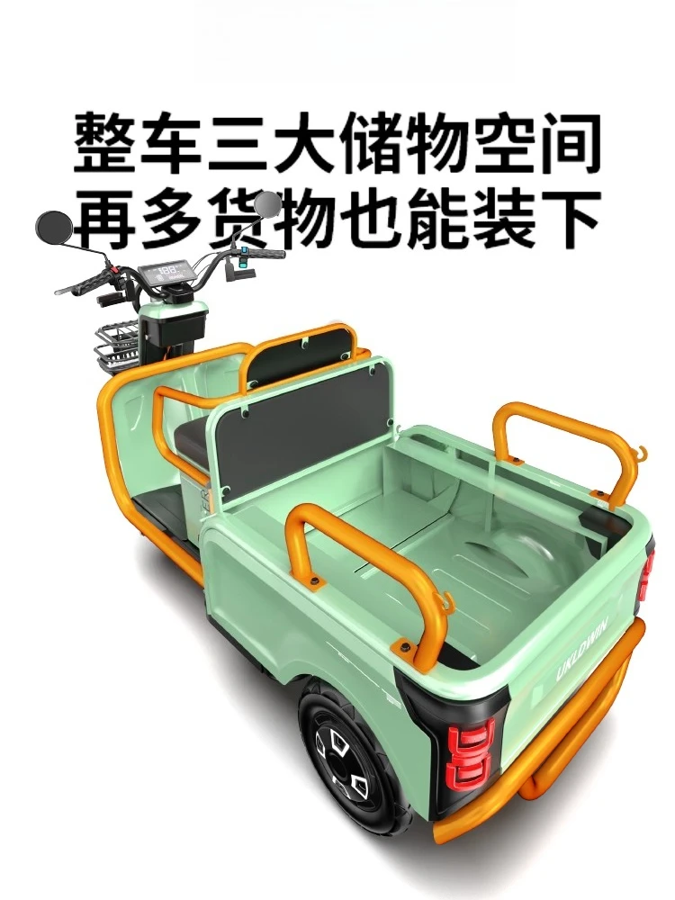 Household Small Pull Goods for The Elderly Pick Up and Drop Off Children Scooter, Electric Tricycle with Shed