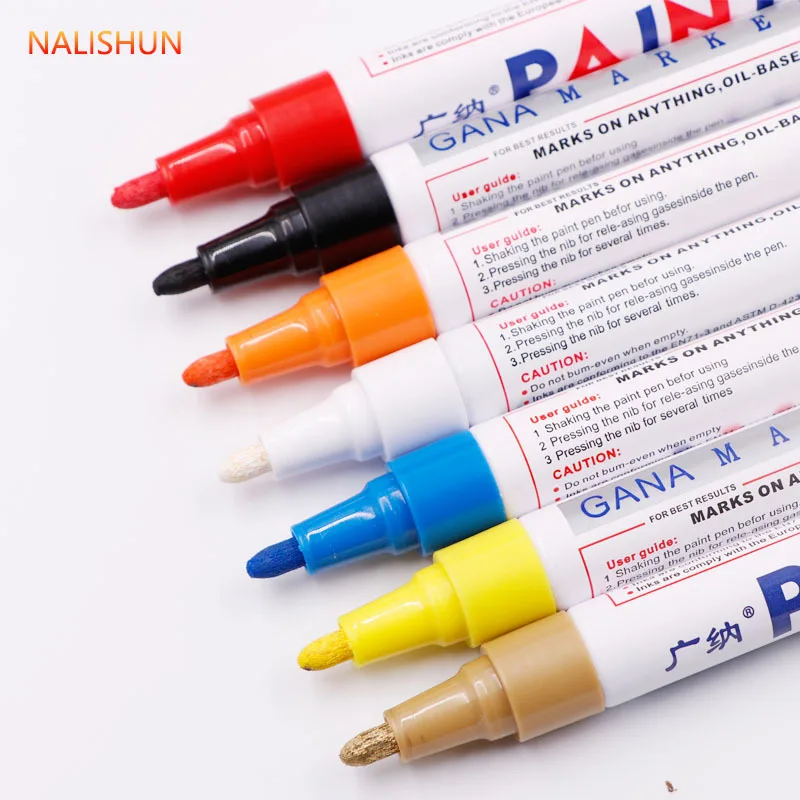 White Waterproof Cars Wheel Tire Oily Mark Pen Auto Rubber Tyre Paint Pen Cd Metal Permanent Paint Marker Graffiti Touch Up