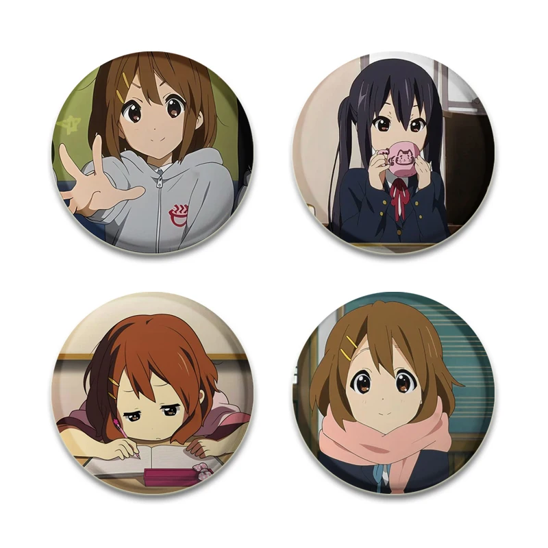 Anime K-ON Brooches Hirasawa Yui Akiyama Mio Cosplay Cartoon Badge Bags Breastpin for Backpacks Clothing Jewelry Handmade Pins