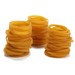 100/200Pcs 38*3mm Yellow Rubber Band High Elasticity Rubber Bands Stretchable Sturdy Bundled Accessories