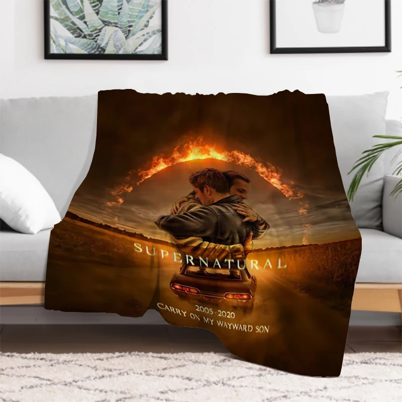 Tv Show Supernatural Classic Movie Blanket for Sofa Blankets & Throws Microfiber Bedding King Lid Knee Bed Decorative Fleece Nap