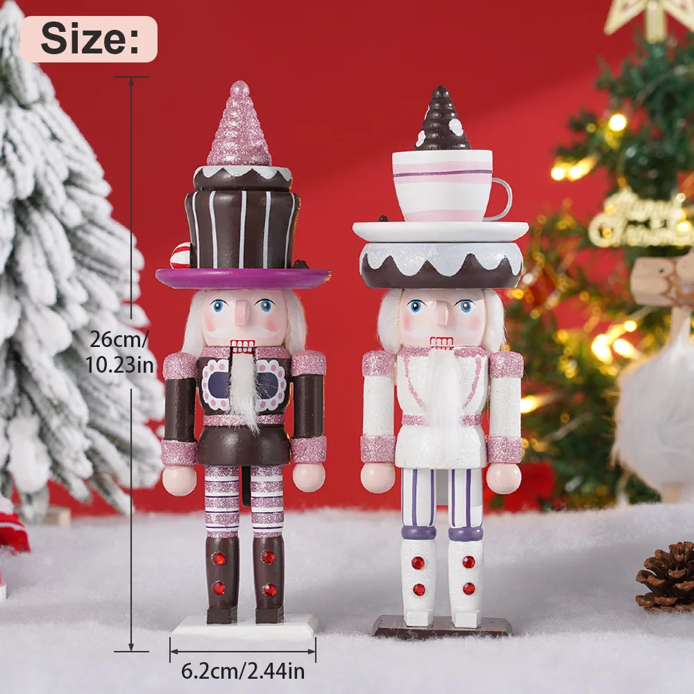 Weihnachten Nussknacker Soldat Kinder Geschenk Kuchen Creme Holz Handwerk Puppe Puppe Desktop Ornament Neue Jahr Dekoration