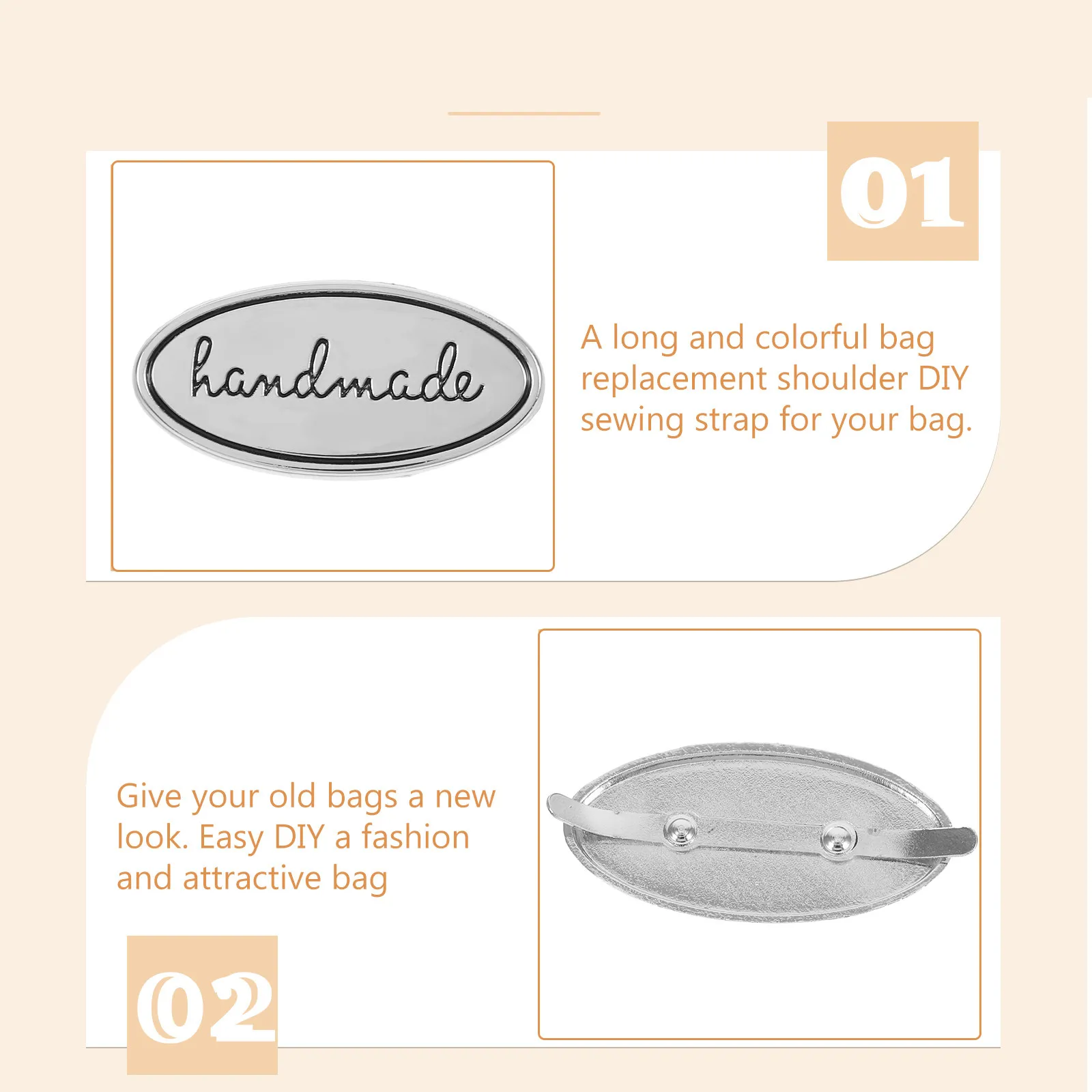 10Pcs Oval Zinc Alloy Clothing Labels Handmade Embossed Metal Tags for DIY Bags Jeans Shoes Hats Sewing Craft Decorative Labels view 4