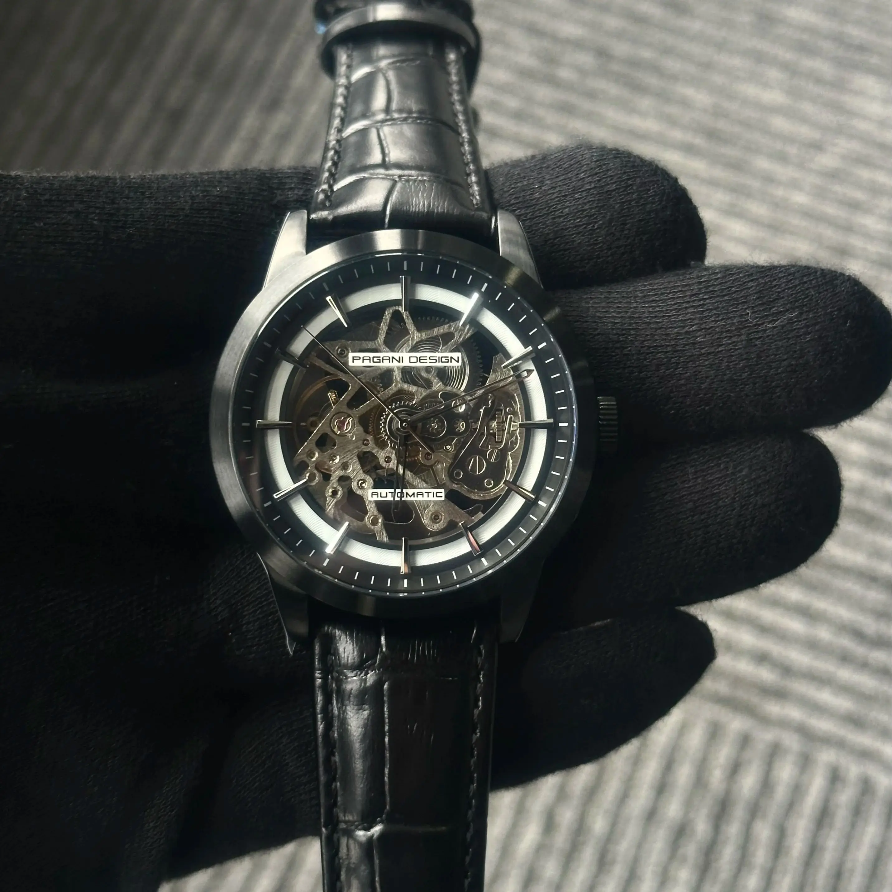 PAGANI DESIGN 2026 New Men's Automatic Mechanical WatchHigh-hardness Glass Dial Window Fashion Style 30M Water ResisModel PD1638