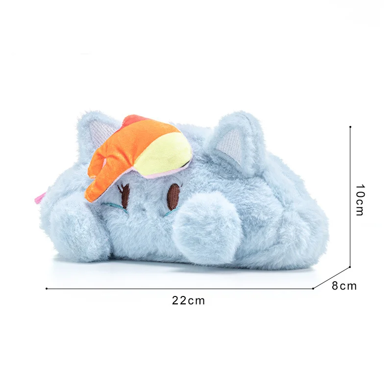 Estuche de lápices de felpa Kawaii My Little Pony, bolsa de maquillaje para niñas, monedero portátil, bonito organizador de papelería, bolsa de lápices, almacenamiento escolar