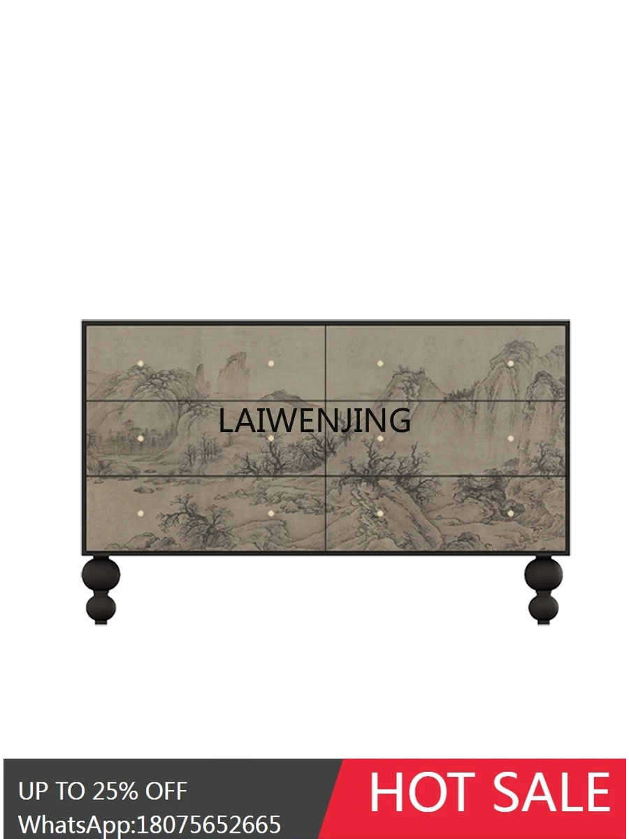 SGF medieval chest cabinet decoration living room entrance simple retro style solid wood integrated cabinet