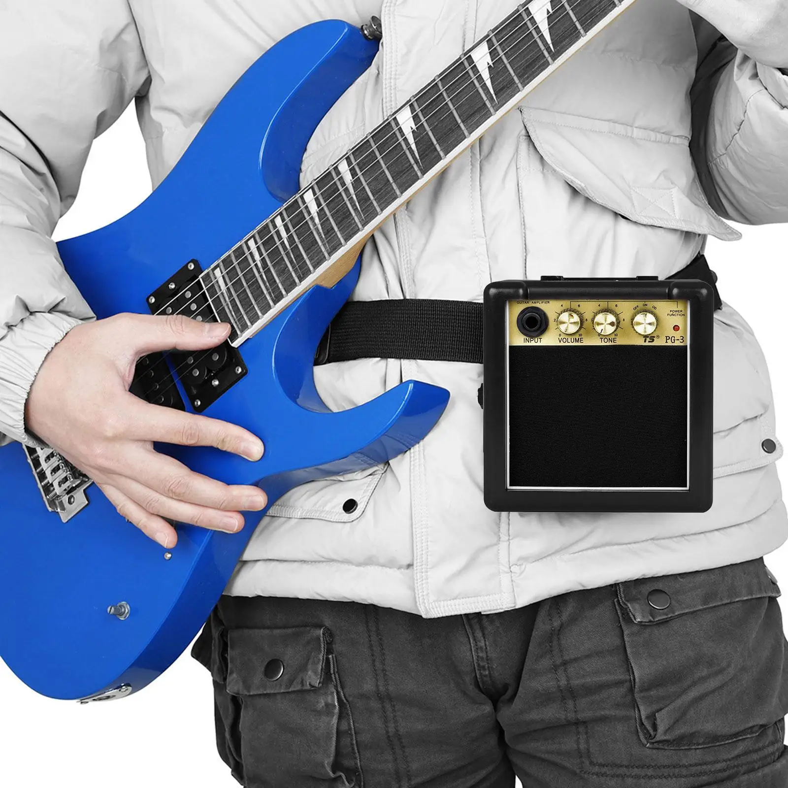 

Electric Guitar Amplifier Compact Easy to Install Instrument Accessory High Performance Portable Guitar Speaker Bass Amplifier