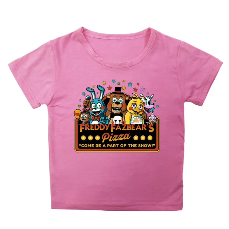 Hot Toy Bear Cartoon Printed Base Shirt Summer Casual Children's Pullover Short-sleeved T-shirt Girl Clothes  Boys Clothes