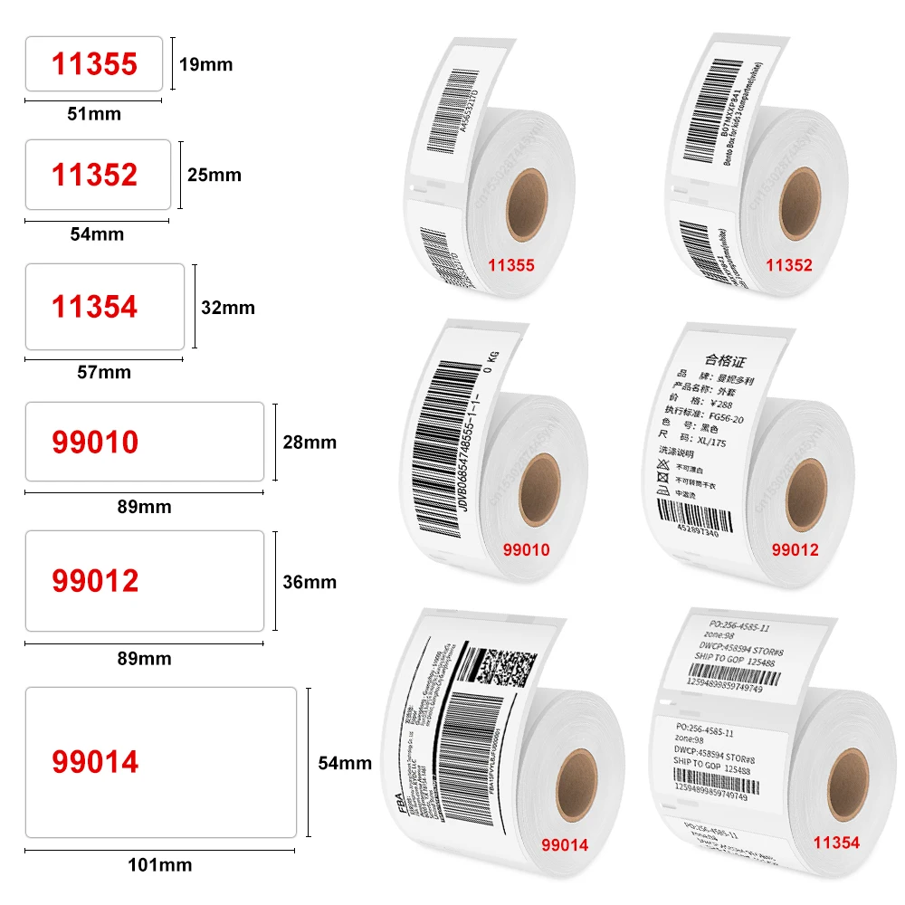 99014 Thermal Paper for Dymo LabelWriter 99010 99012 11352 11354 11355 Label Roll For Dymo LabelWriter 450 450 Turbo 450 DUO 4XL