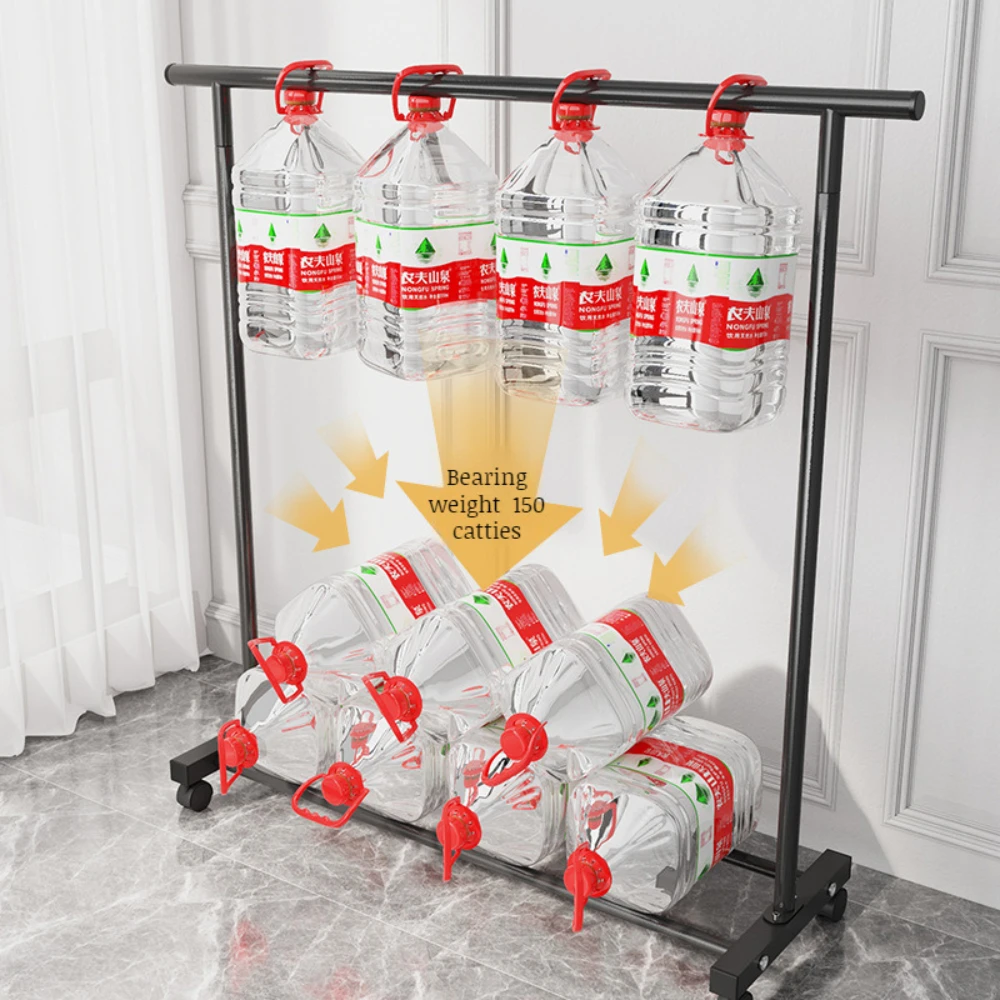 Double Rod Clothes Rack Floor Multifunctional Portable Hanger Storage Clothes Rack Movable Bedroom Shelf With Wheel Coat Shelfs
