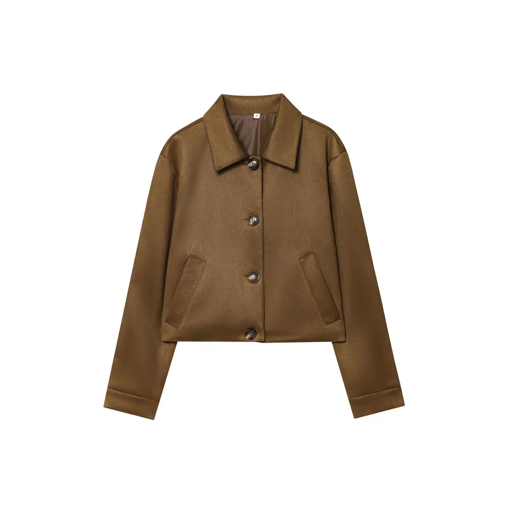 

Осенняя новая женская короткая стильная замшевая куртка с эффектом текстуры