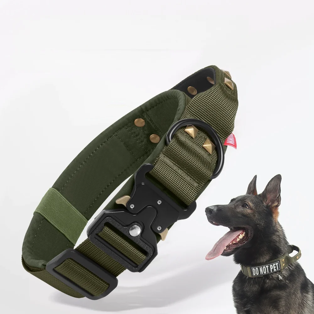 

Outdoor Tactical Dog Collar Metal Buckle Breathability Nylon Collar Medium and Large Dog Training Neck Collar Dog Pet Products