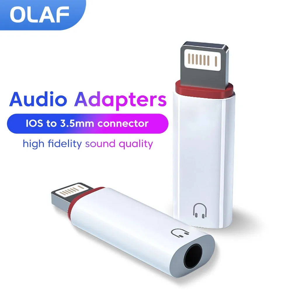 Olaf błyskawica Adapter słuchawkowy błyskawica do 3 5 Mm złącze adaptera Jack dla IPhone 14 13 12 11 IOS do 3.5mm Adapter Audio