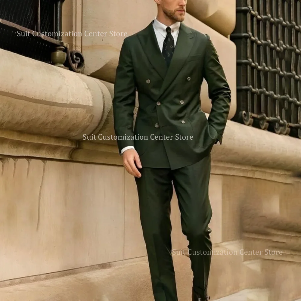 

Сплошные цветные костюмы для мужчин, модные двубортные костюмы с острым лацканом, офисная работа, официальная вечеринка, индивидуальный наряд, куртка, брюки