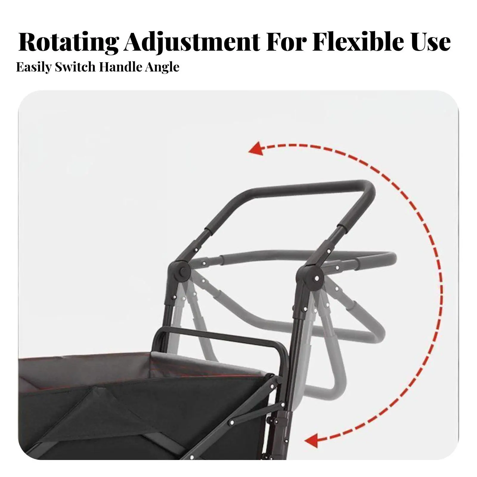 Utility Cart Push Bar Conversion Kit for Wagon with Adjustable Ergonomic Handle Heavy Duty Steel Cushioned Grip Accessory
