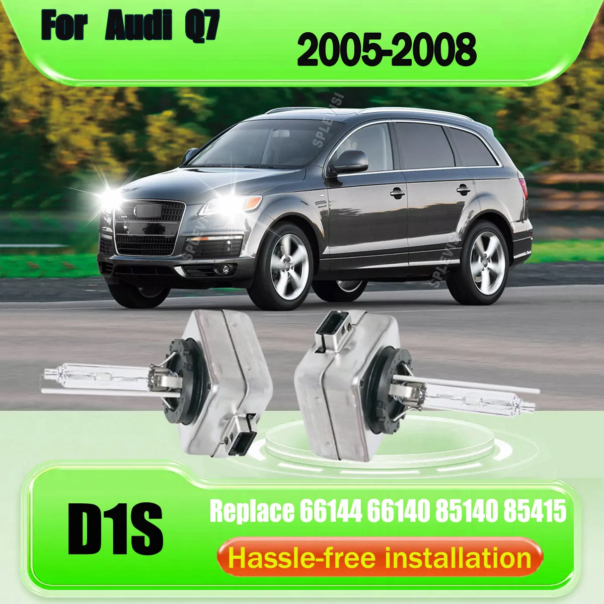 

D1S Xenon HID Bulb Headlights 1:1 size specification perfectly fits need drilling holes For Audi Q7 2005 2006 2007 2008