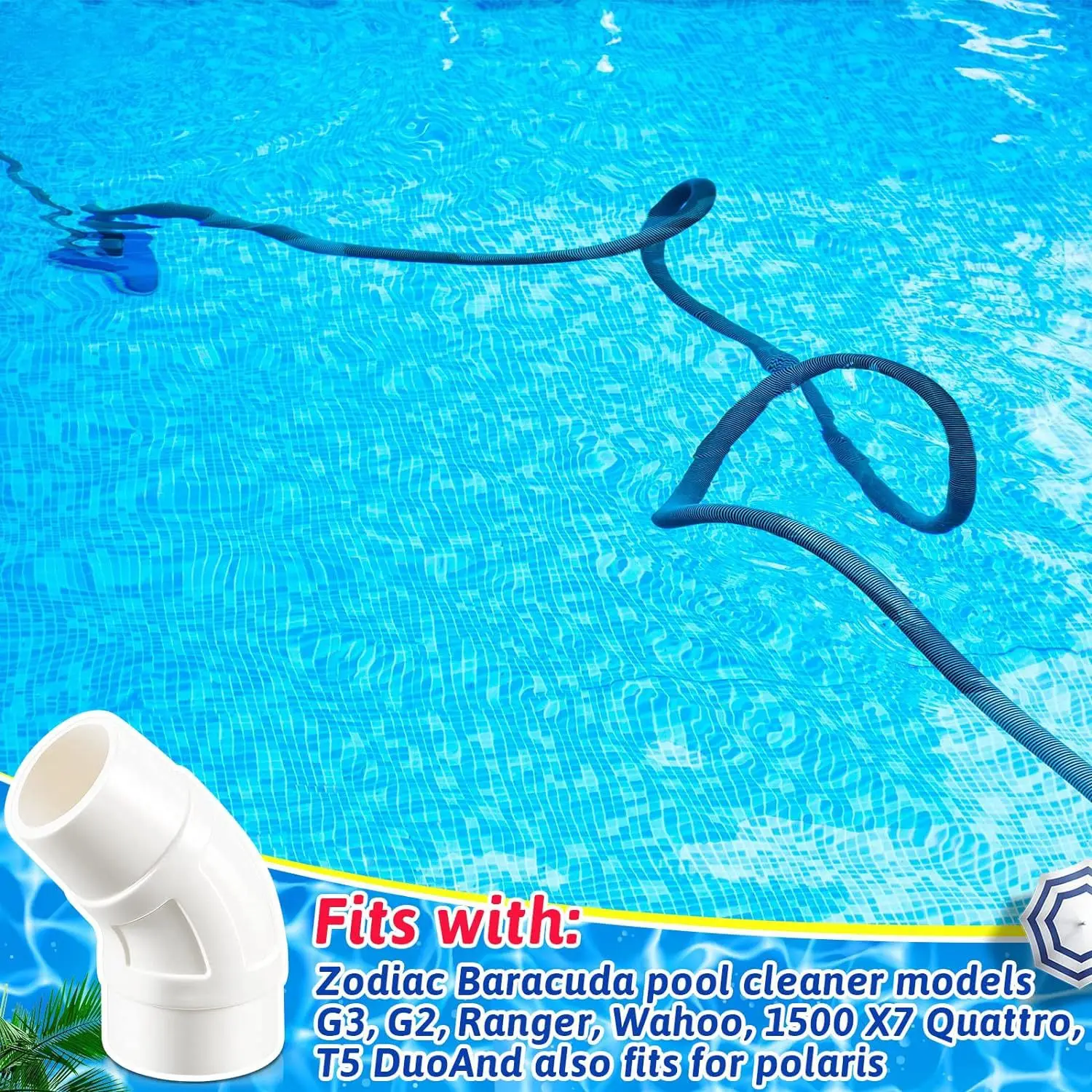 For Zodiac Baracuda G2 G3 G4 Pool Cleaner 45 Degree Elbow Adapter W70244 4 Pack