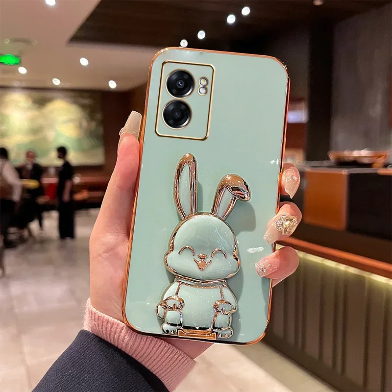 3D Rabbit Astronaut Phone Case For OPPO A16 A54S A17 A36 A53 A57 A77 A76 For OPPO A74 5G A52 A15 A54 A55 A96 Bracket Phone Cover