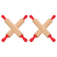 4 Pcs Cool Children's Rolling Pin Toddler Toys Baby Spinners with Suction Cups Wooden Pizza