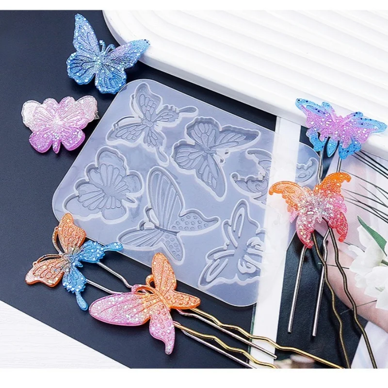 DIY Butterfly Earrings Silicone Mold Butterfly Earrings Pendant Earrings Hairpin Hairpin Charms Resin Molds