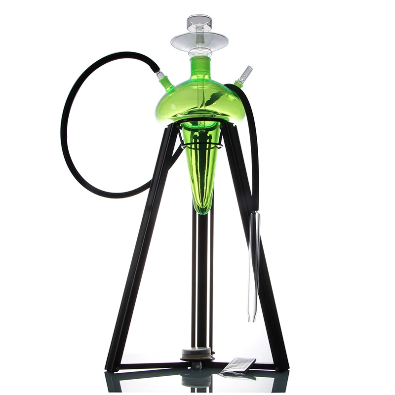 

Glass Hookah Wholesale Hookha Mushroom Shisha Aquarium Blue Color Jellyfish Bottle With Stable Metal Stand Led Light