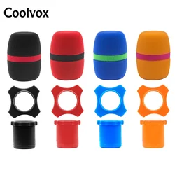 Coolvox 1Set Microphone Foam Windscreen Wireless KTV Silicon Anti-Roll Device Ring Universal Square Non-Slip Circle for BBS MIC