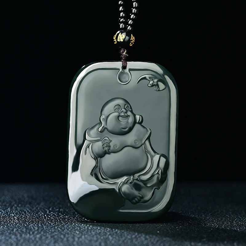 Chinese Style Hetian Jade Pendant Maitreya Buddha Pendant Natural Jewelry Collection Gift Blessing