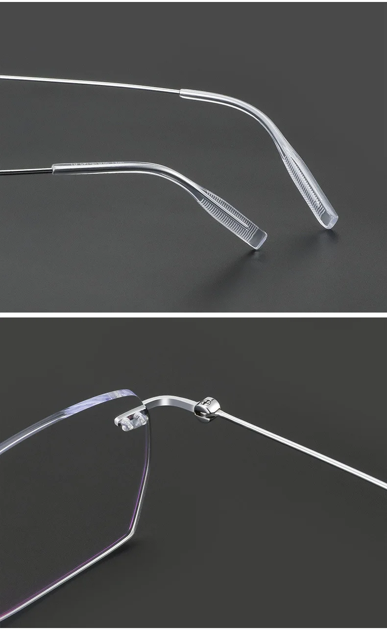 Mode randlose Business-Brillen ultraleichte Brillen aus reinem Titan große Luxus brillen Männer optische verschreibung pflicht ige Brillen – Detail 14