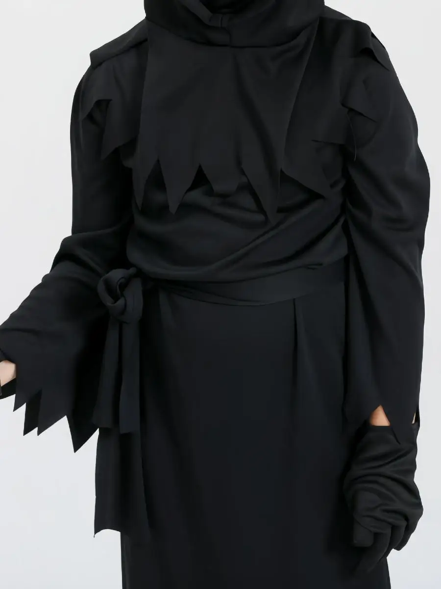 子供用ローブンコスチューム死神衣装コスプレ光るメガネステージパフォーマンス服ポリエステル素材