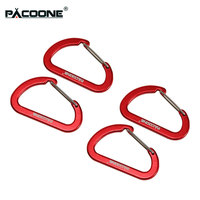 4Pcs Carabiner D-Ring Key Chain Spring Clips Mini Aluminium Alloy Hang Buckle Survival EDC Gear Outdoor Camping Keyring Tool