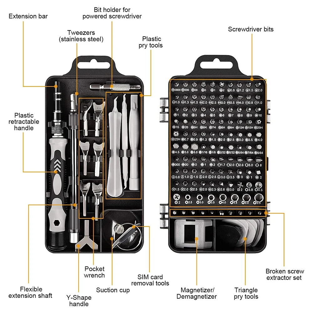 Screwdriver Set Precision Magnetic Screw Driver Bits Torx Hex Bit Handle Mobile Phone Repair Screwdrive Kit Hand Tools