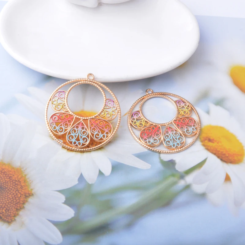 6 Stück/Set Legierung Goldene Anhänger Schmuckzubehör Boho Anhänger DIY Damenohrringe – Detail 8