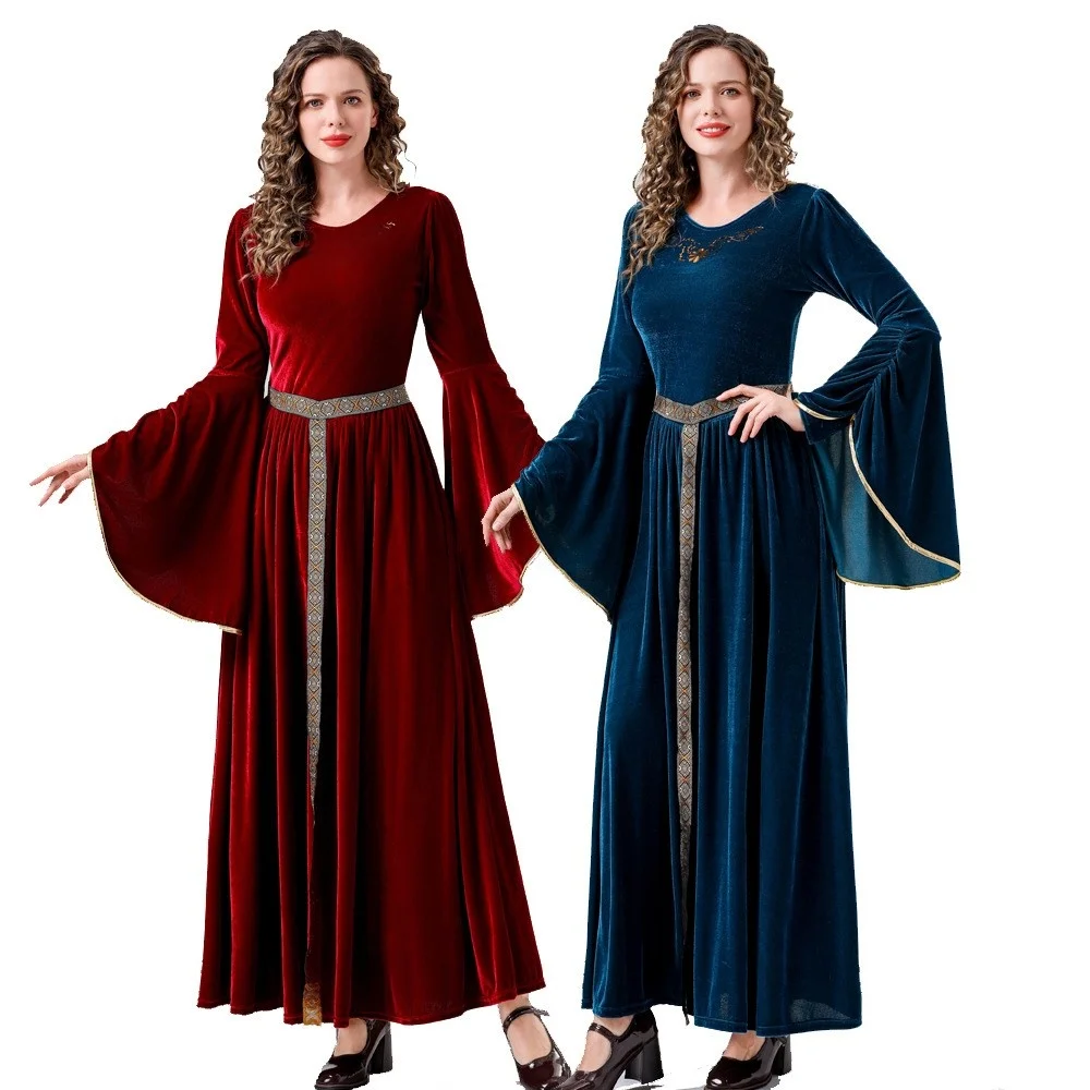 Mittelalterliche lange Dr. Renaissance Sle Damenbekleidung Bell Sve Halloween-Kostüm Traditionelle chinesische ethnische Bühnenaufführung...