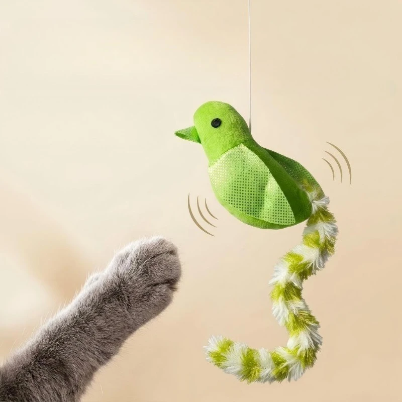 Cat Toy Simulated Bird Interactive Plush Feather Cat Teaser Toy With Bell Interactive Sounding Catnip Kitten Cat Toy Supplies S55f65ba2ad0a4e14ad6bdd9087374315i