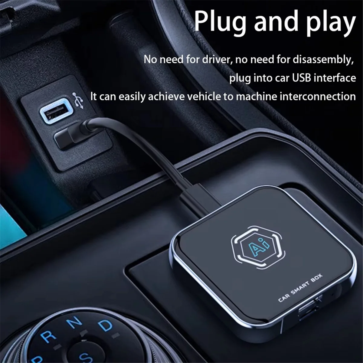 

НОВЫЙ умный автомобильный адаптер CarPlay AI BOX Android 13.0 Box Проводной адаптер CarPlay для автоматического беспроводного CarPlay 2 + 32 ГБ