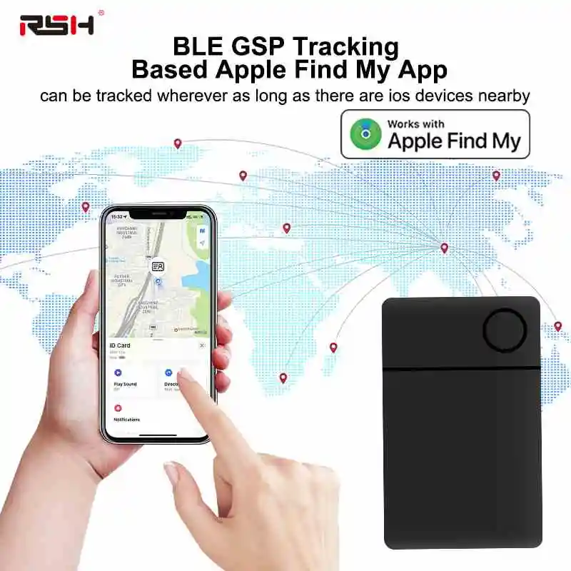 For Apple Card Finder Find My Smart Locator Bluetooth Smart Tag GPS Tracking Device Wallet Tracker Works with IOS airtag Card