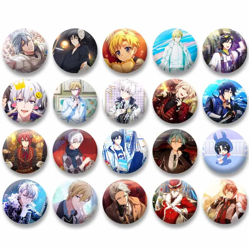 

Anime Game IDOLiSH7 Round Brooch Tenn Kujo Riku Nanase Momo Sogo Osaka Cartoon Badge Enamel Pin for Clothing Backpack Decor Gift