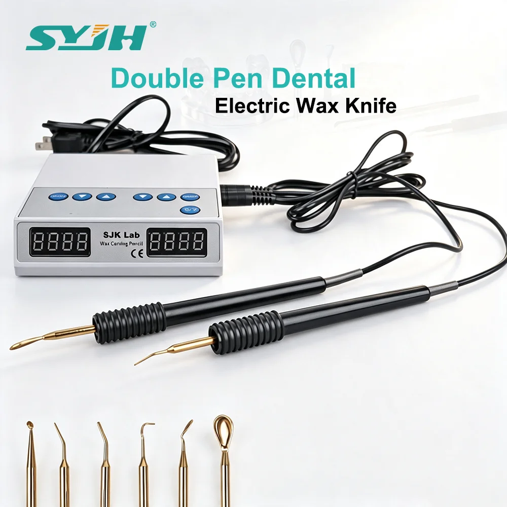SYJH Ultra‑thin Electric Wax Carving Kit Digital Display Electric Waxer With 6Pcs Carving Wax Knife Tips Double Carving Pen Tool