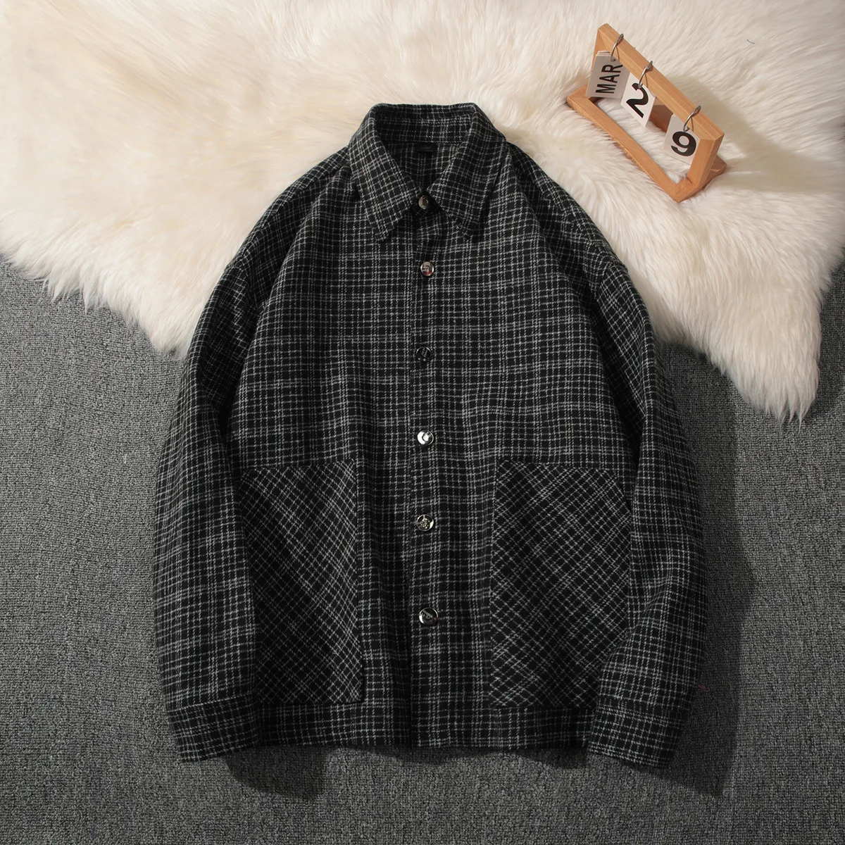 

Мужской топ из шерстяной смеси с рюшами, приталенный крой, на завязках, с фиксированными элементами, прикрепленный, соединенный, с застежками, на пряжках, в стиле BF