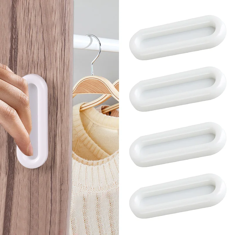 4pcs Window Cabinet Drawer Handles Self-adhesive Door Knobs No-Punch Sliding Door Auxiliary Handles Multi-purpose Door Handle