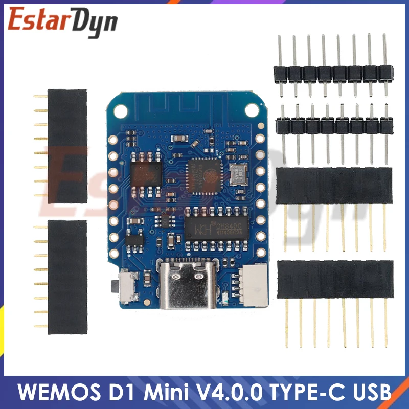 WEMOS D1 Mini V4.0.0 TYPE-C USB WIFI Internet of Things Board based ESP8266 4MB MicroPython Nodemcu Arduino Compatible