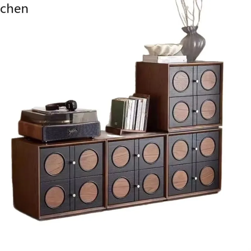 

YFY Solid Wood Bedroom Storage Combination Chest of Drawers Vintage Drawer-style Card Door Cabinet
