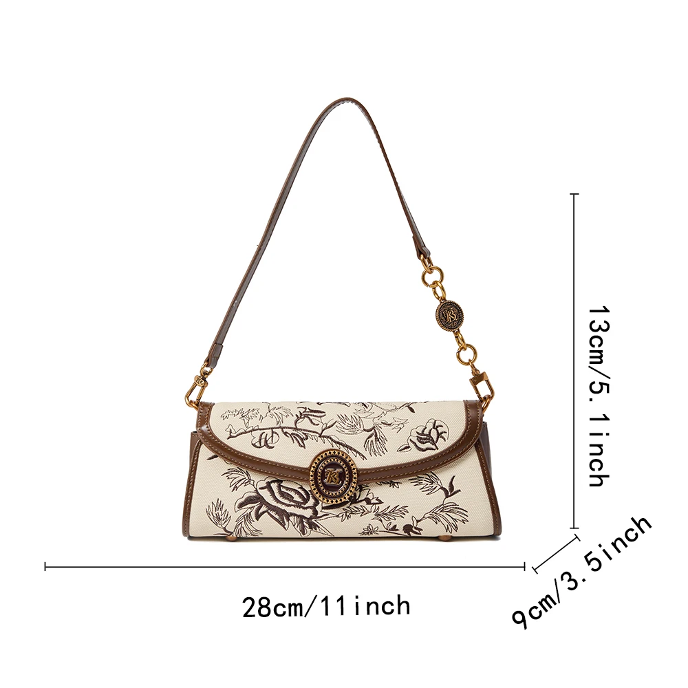 Ladies' handbag, new Chinese style French stick bag, niche single shoulder crossbody bag, 2026 new Chinese style embroidered arm