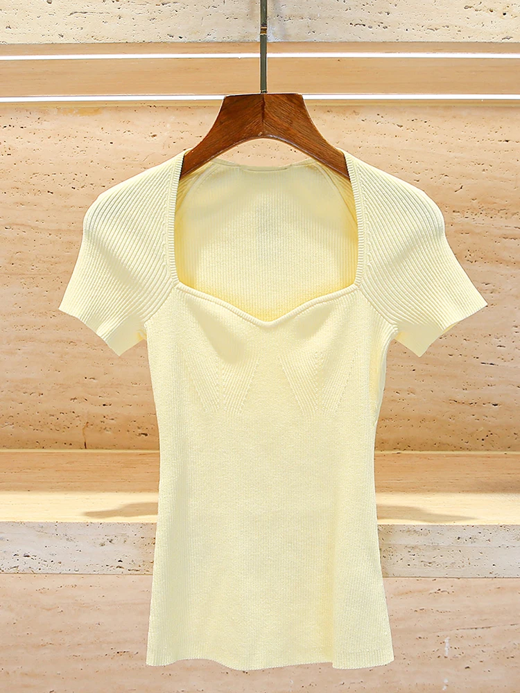 

Maje Migi Women's Slim Fit Knitted Top Faionable Agel Spring New Arrival Pure Color Commute Sle Regular Sve Length