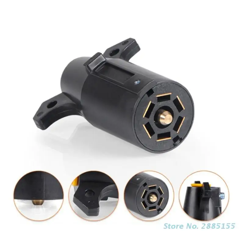 

7 Pin 12V Trailer Socket + Plug Tow Bar Electrics Connector Adapter For RV Caravans