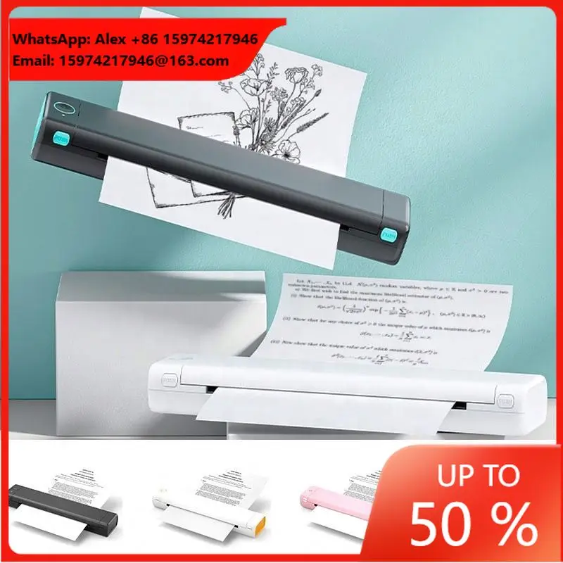 Phomemo M08F Wireless Portable Inkless WiFi Tattoo Printer, A4 Mini Thermal Printer