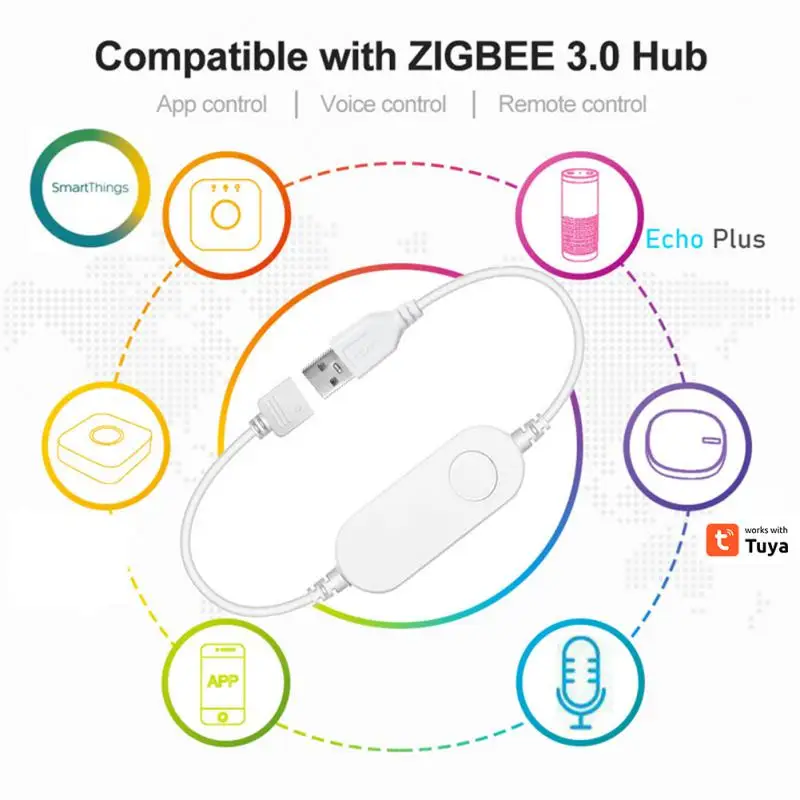 Zigbee Led Strip Controller USB 5V DC12V-24V RGB RGBW Tuya Smart Dimmer Mini Controller Work With Alexa Assistant