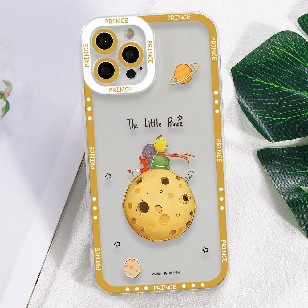 Le Petit Prince Phone Case for Vivo V30e V25 V23 V21 Y50 Y33s Y21 Y20 Y28 Y22 Y17 Y15s 4G 5G Border Print Transparent Soft Cover